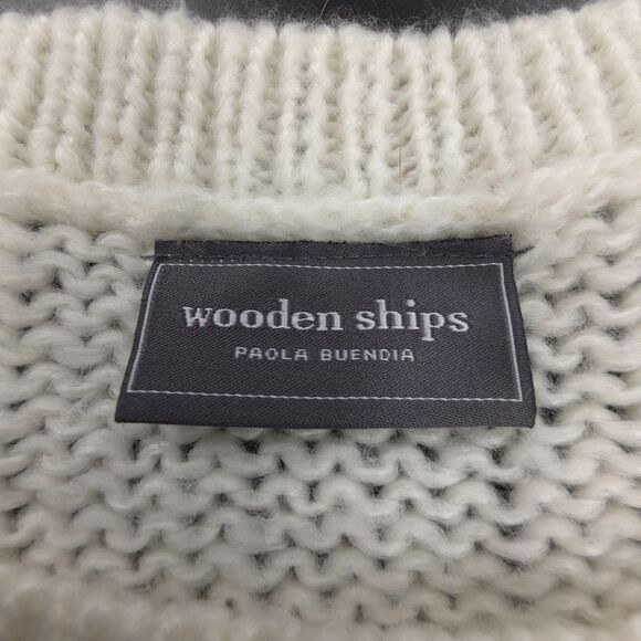 NEW Wooden Ships Wool Mohair Red Ginger Merry Chunky Crew Sweater Christmas Knit - Picture 2 of 8